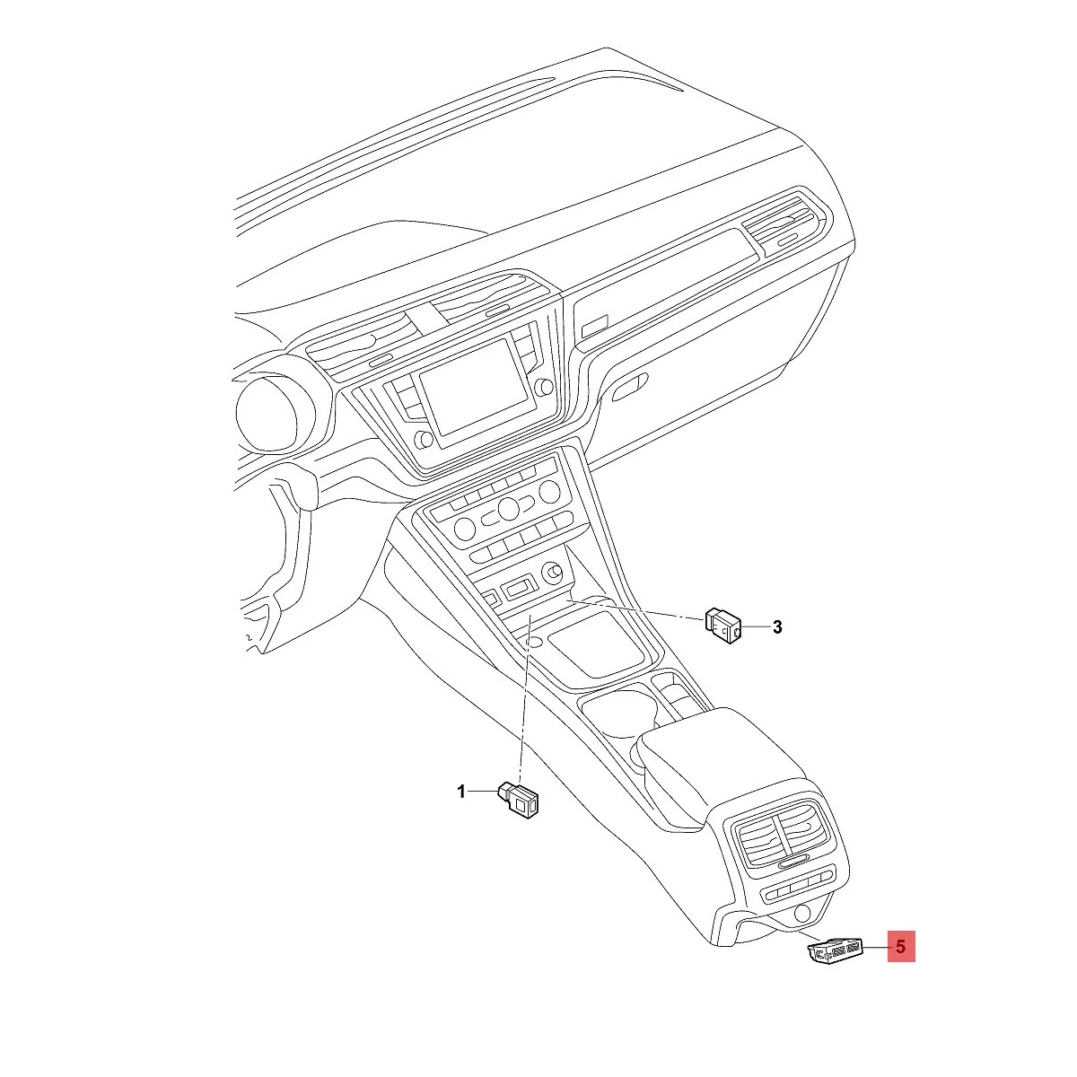 Новая задняя центральная консоль двойной USB-порт модуль для VW Passat B8 Golf 7 Polo Tiguan Skoda