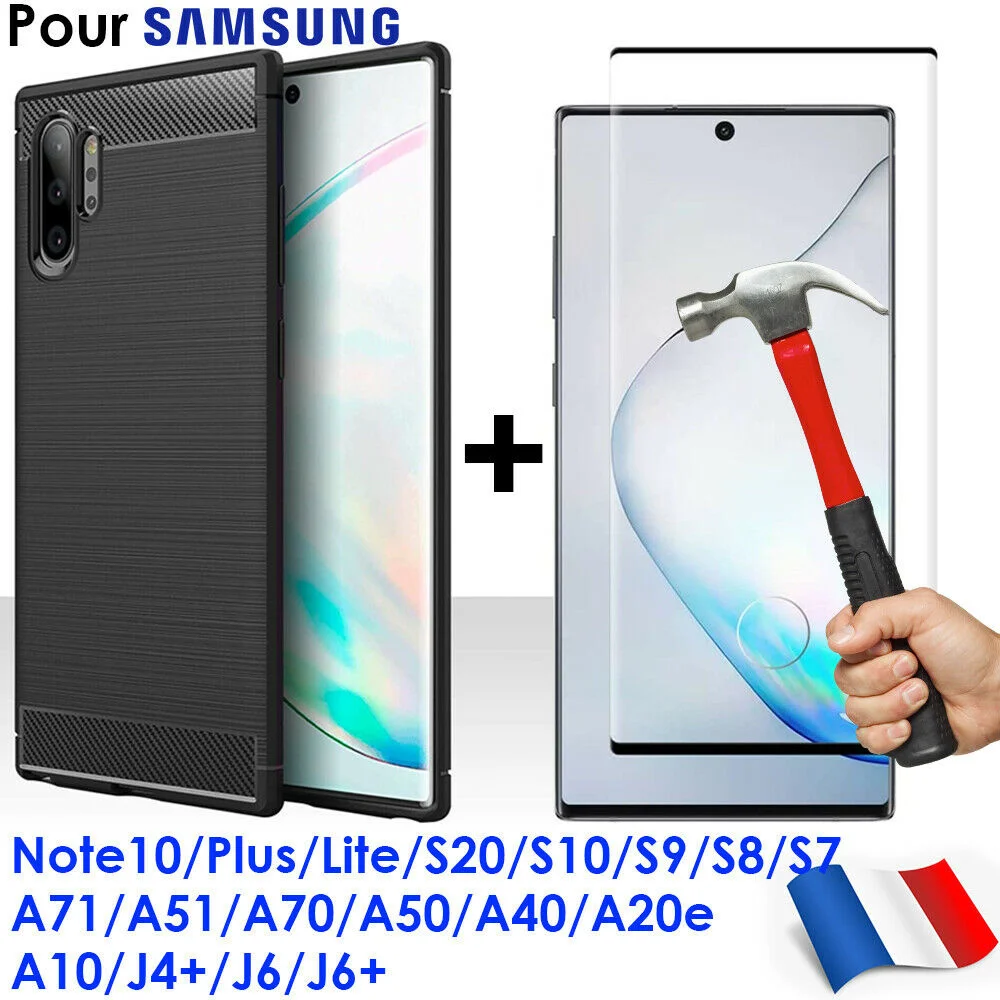 

COQUE A71/A10/A20e/A40/A50/NOTE10 LITE S20/10 FOR SAMSUNG HOUSSE+VITRE VERRE TREMPE