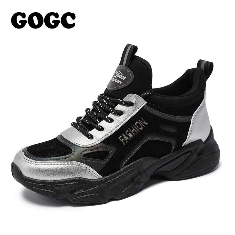 Женские массивные кроссовки на платформе 5 см Вулканизированная толстая подошва