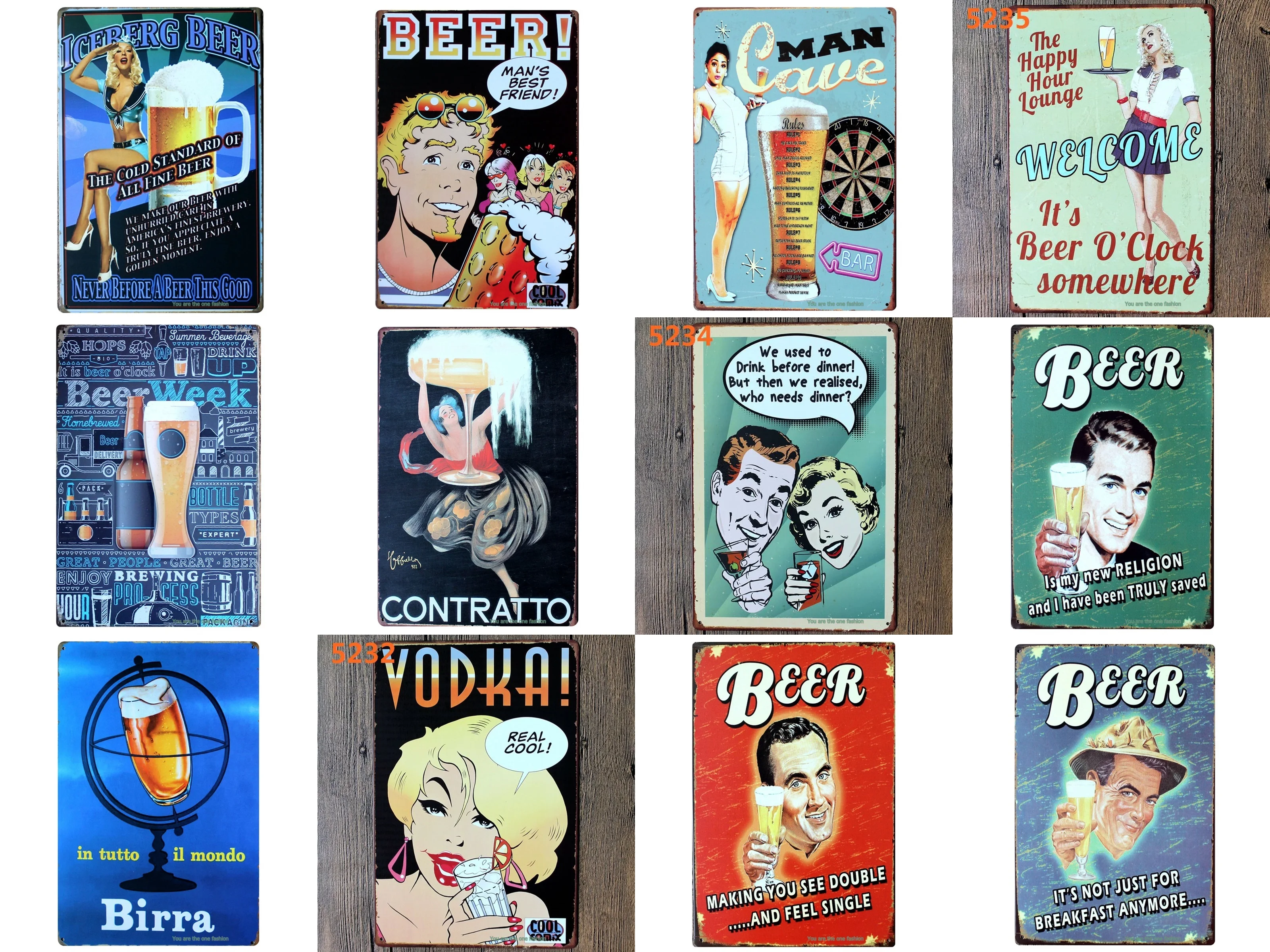 Водка настоящая крутая пива потертый металлическая жестяная вывеска винтажная