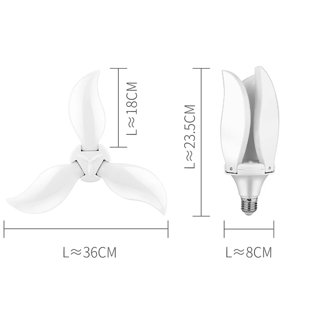 

LED Garage Lights 4800lm AC 85-265V Working Lamps Adjustable Trilight Ceiling LED Lamp Folding Panels Warehouse basements Light
