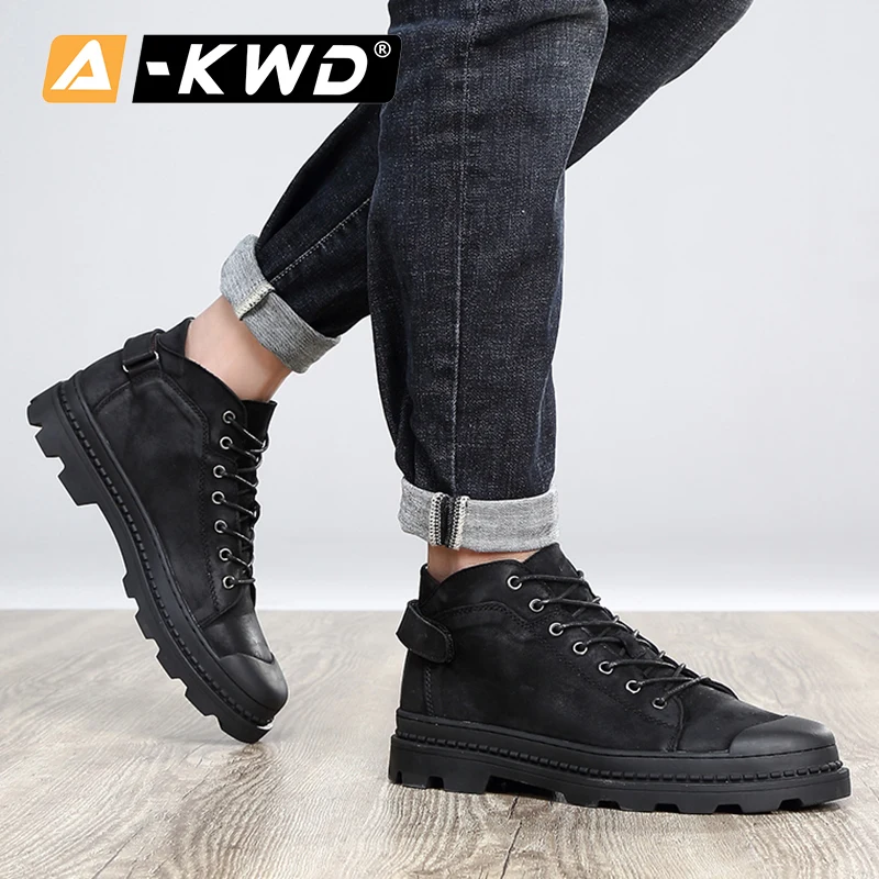 New Fashion Black Work Shoes Genuine Leather Men’s Blundstone Boots bottines homme High Top Men Sneakers Man | Обувь