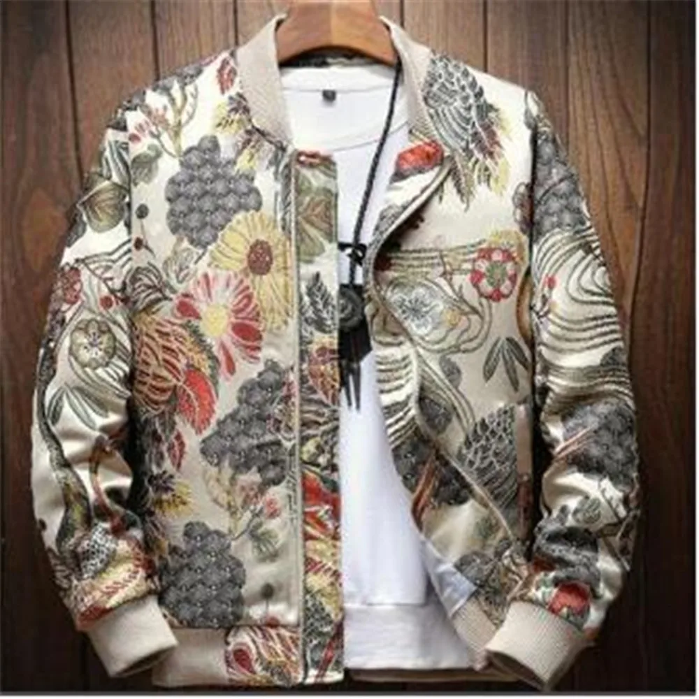

Spring Autumn NewJapanese Embroidery Men Jacket Coat Man Hip Hop Streetwear Coat Bomber Clothes