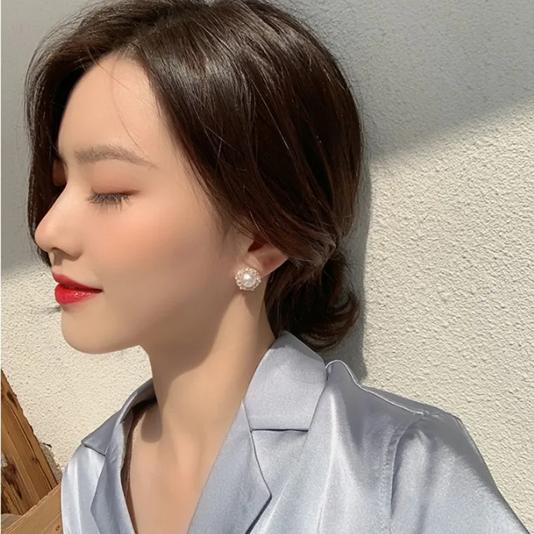 

New Pearl Earrings for Women Set Retro Pearl Flower Stud Ear Rings Fashion Simpleness Jewelry Gifts Daily /Shopping