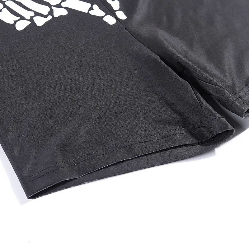 2 шт Женская одежда сексуальная кость руки на Хэллоуин скелет печатных короткий