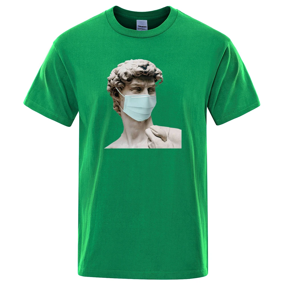

Hero David Statue Print T Shirts Men O-Neck Oversized Shirts Vintage Comfortable Clothing Summer Breathable Tees