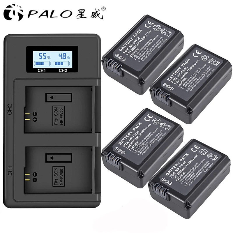 PALO NP FW50 NPFW50 Батарея + ЖК дисплей двойной Зарядное устройство для объективов
