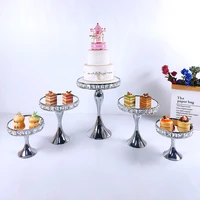 new square crystal silver electroplate metal cake stand set display wedding birthday party dessert cupcake plate rack