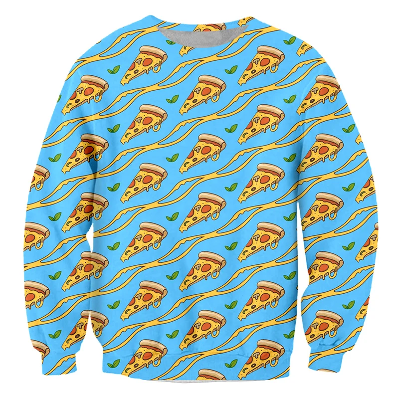 Свитшот IFPD мужской с 3D-принтом пиццы в стиле хип-хоп рубашка длинным рукавом