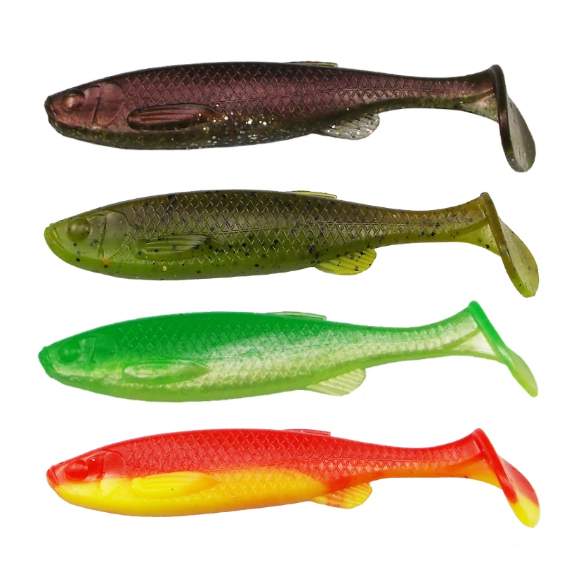 ESFISHING новая Мягкая приманка Shad Bleak Paddle Tail 125 мм 20 г 4 шт. искусственная приманка для ловли карпа T Tail Jigging Lure