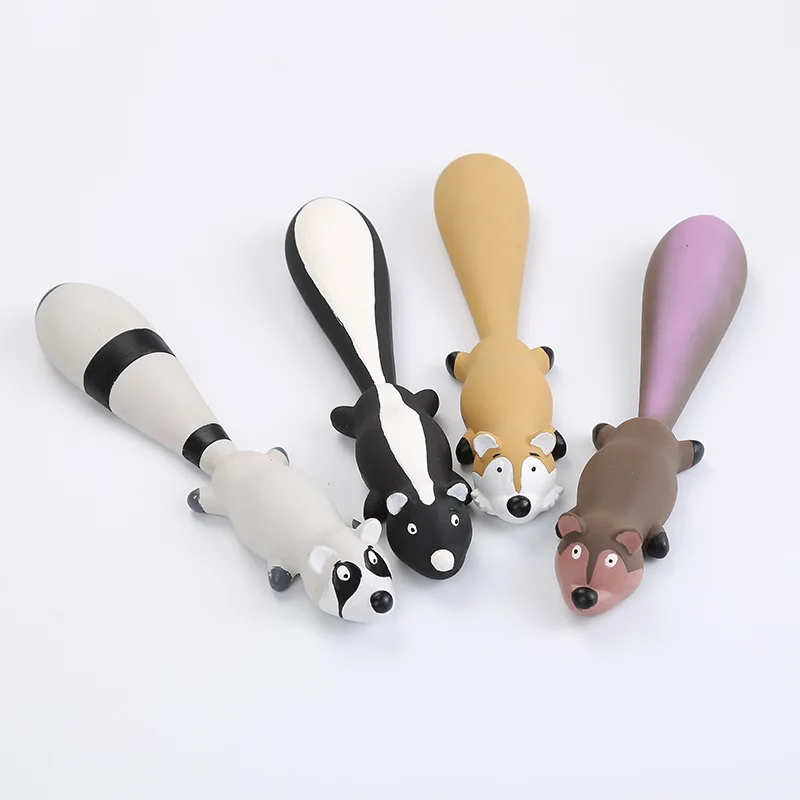 

Dog Latex Chew Squeaker Sound Playing Toys Cartoon Long Tail Raccoon Squirrel Shape Pet Puppy Gnaw Biting Molar Toy