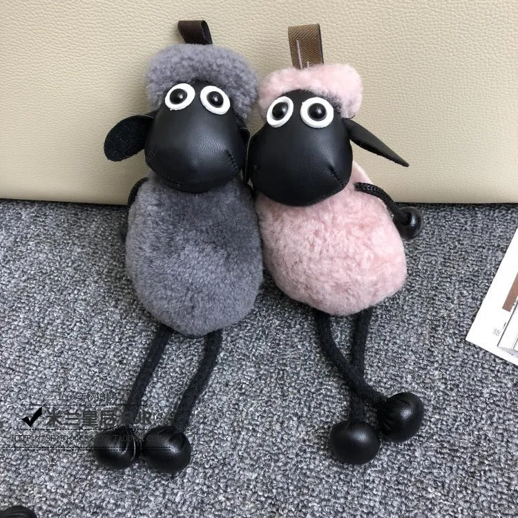 Подвеска в виде меховой сумки из овечьей шерсти подвеска для женской плюшевой