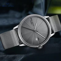 sea gull business watches mens mechanical wristwatches calendar 50m waterproof leather valentine male watches 819 42 6015
