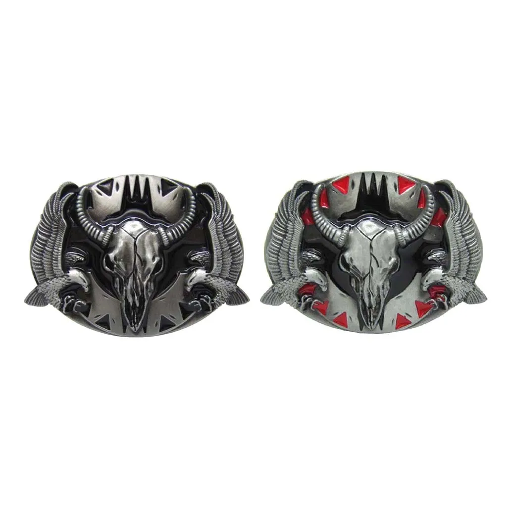 

Mens' Belt Buckle Eagle 3D Cow Head Western Cowboy Pin Buckles Oval Jeans Buckle Jewelry