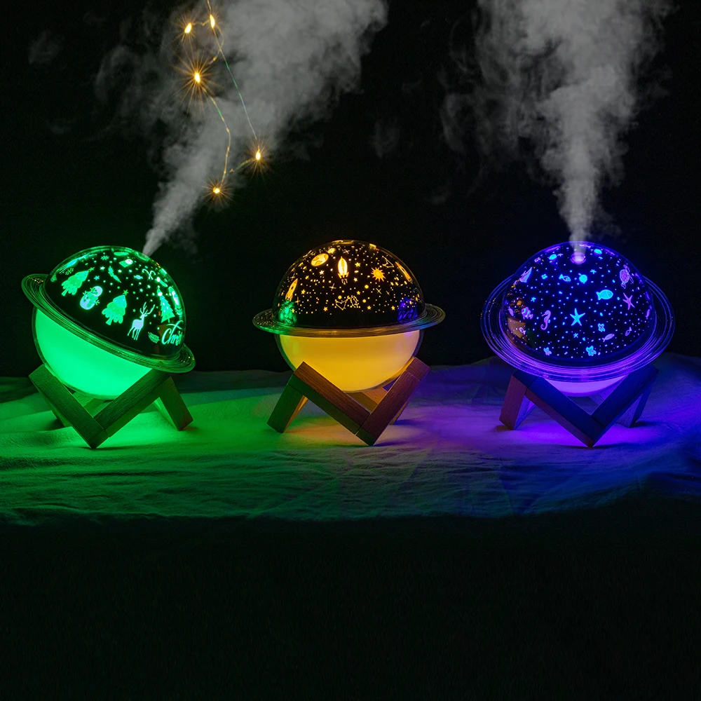 Romantic Planet Lamp Air Humidifier USB Ultrasonic Aroma Essential Oil Diffuser LED Star Sky Projection Light Mist Maker Fogger | Бытовая