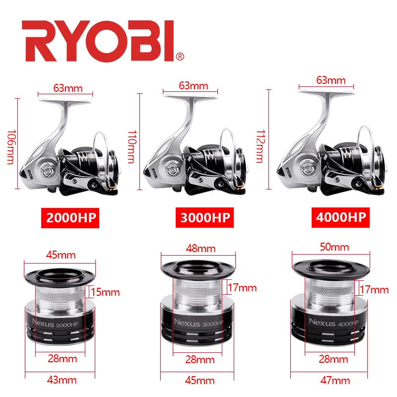 Рыболовная катушка для спиннинга RYOBI NEXUS HP 2000/3000/4000 4 + 1 шарикоподшипник редукция 5