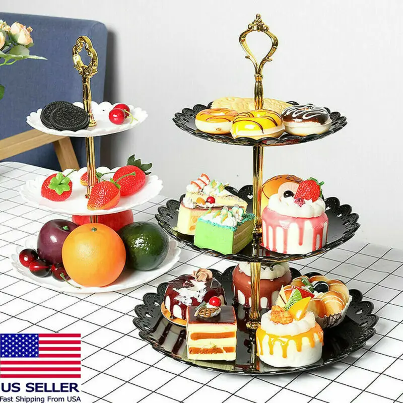 3 Tier Cake Stand Birthday Wedding Party Tableware Kit Tri-layer Food Holder | Дом и сад