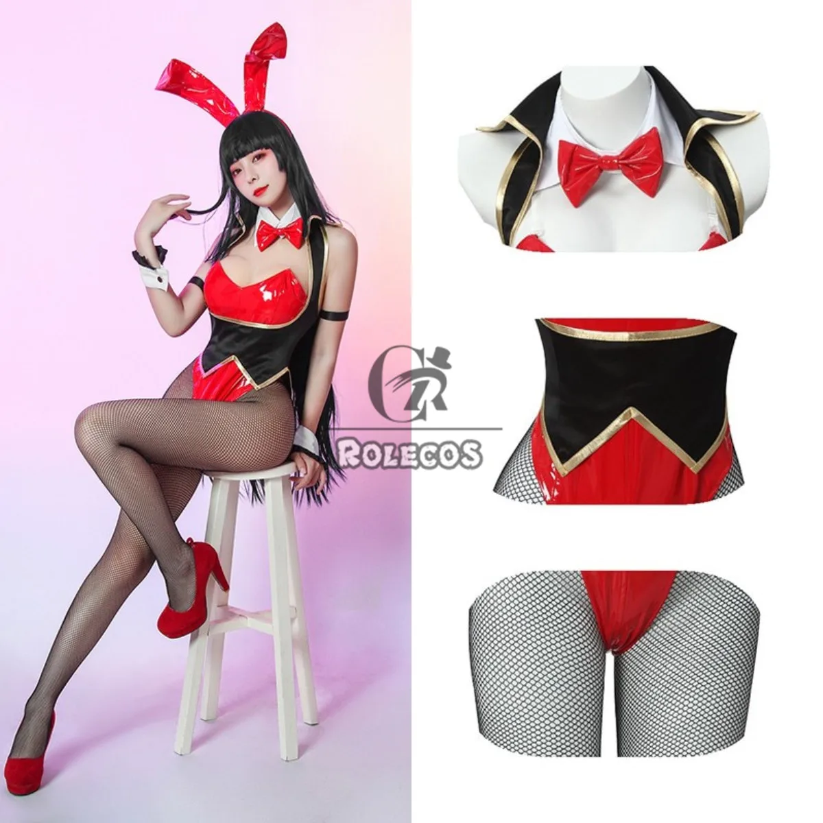 ROLECOS аниме Kakegurui карнавальный костюм Yumeko Jabami Косплей зайчика для девушек