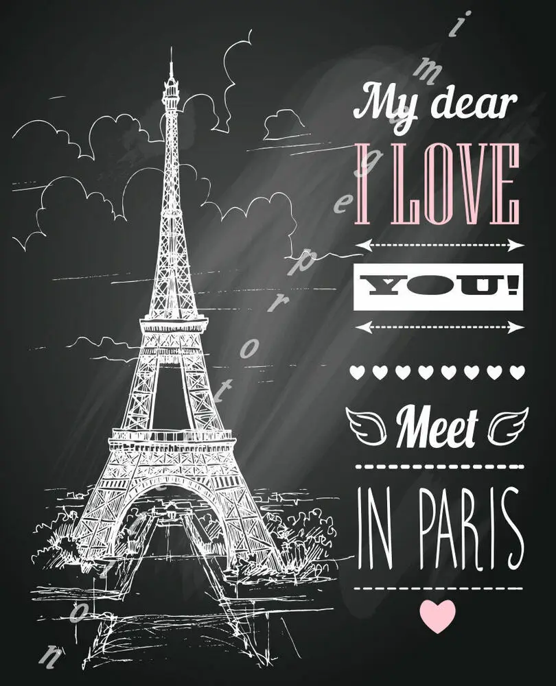 Мой дорогой я люблю тебя встретить в Париже металлический жестяной плакат