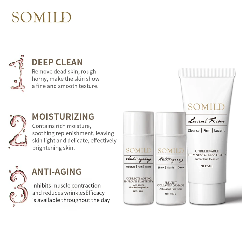 SOMILD набор для ухода за кожей против старения дорожный костюм Витамин Е лосьон