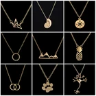 Ожерелье для женщин и девочек Hfarich, в форме ананаса, лапы, нейроны, круг, горный компас, журавль, цепочка с улиткой