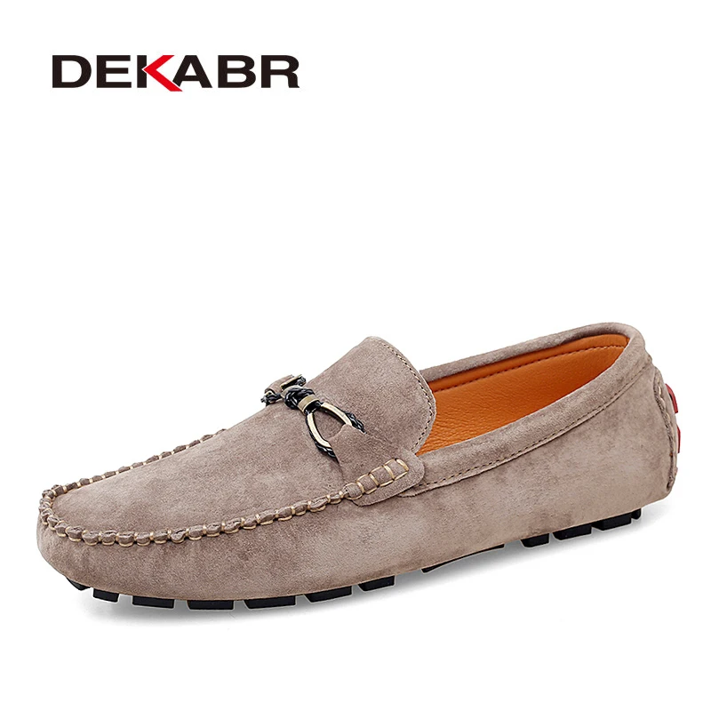 

DEKABR Men Casual Shoes Fashion Male Shoes Cow Suede Leather Men Loafers leisure Moccasins Slip On Men's Driving Shoes Size 47