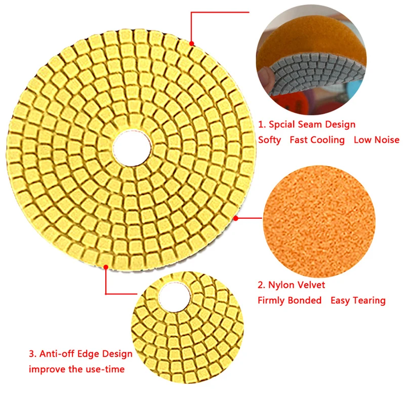 

1PC 4 Inch Diamond Wet Polishing Disc Sander Pad For Marble Stone Grinding Tool