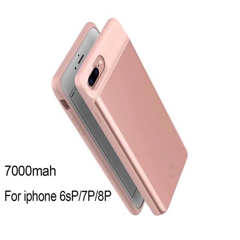 7000mah Силиконовый чехол для аккумулятора для iPhone 6 6s 7 8 Plus чехол Внешнее зарядное устройство чехол max 5000-7200 мА/ч, несколько цветов Мощность банка - Цвет: 7000mah