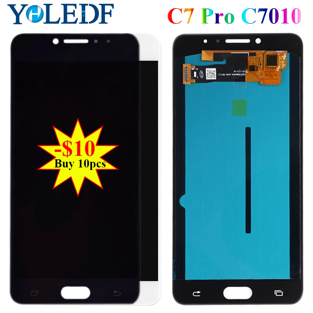 ЖК экран Super AMOLED для Samsung Galaxy C7 Pro C7010 дисплей с сенсорным экраном Pantalla дигитайзер в