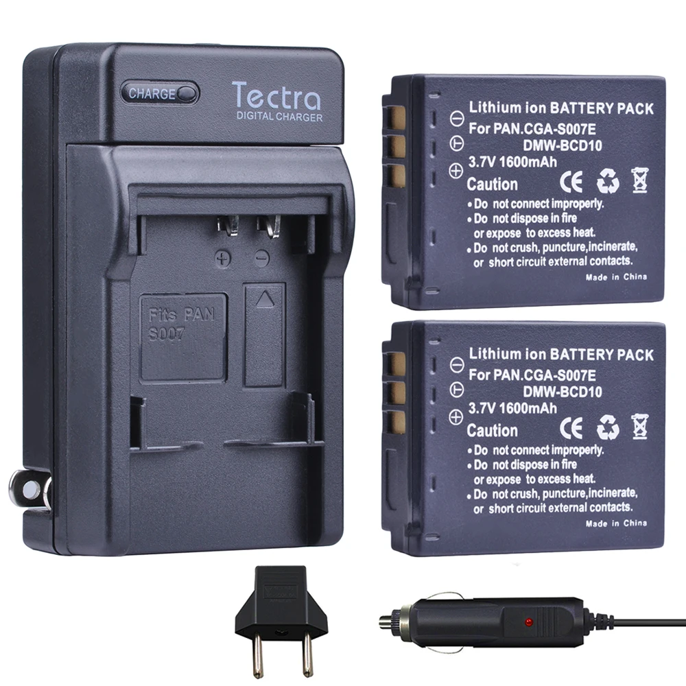 

DMW-BCD10 CGA-S007E Camera Battery + Digital Charger for Panasonic Lumix DMC-TZ1 DMC-TZ1BK DMC-TZ1BS DMC-TZ3EB-K DMC-TZ2