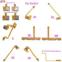 jcd 5pcs for joy con replacement zl zr l sl sr on off volume button key cable for switch ns joycon controller sd slot