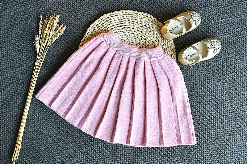 Winter Cute Korean Children Clothes Warm Clothes Autumn Little Girls Clothing Set Bow Tie Knit Flying Sleeve Sweater Top&skirt