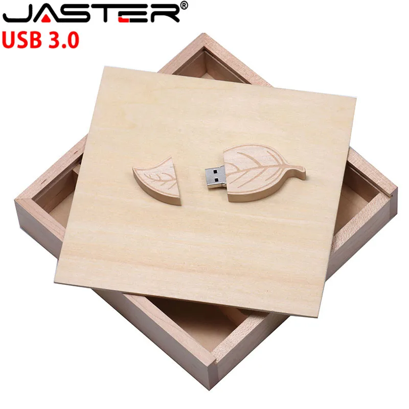 Флэш накопитель JASTER с деревянными листьями USB 3 0 4 ГБ 8 16 32 128 флэш (170*170*35 мм)