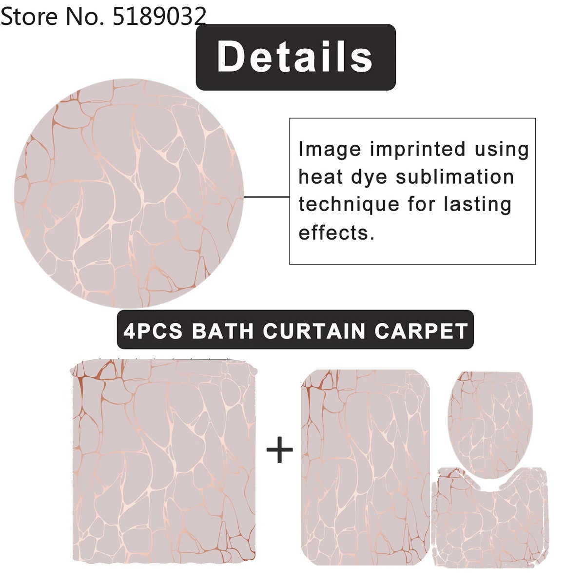 4 шт. наборы 3D натуральный мрамор занавесок для душа с ванной коврики туалета