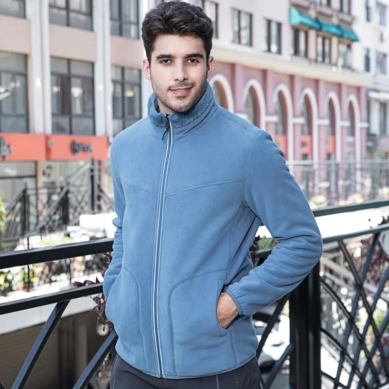 Осенне-зимняя уличная флисовая толстовка куртка плотное теплое пальто с