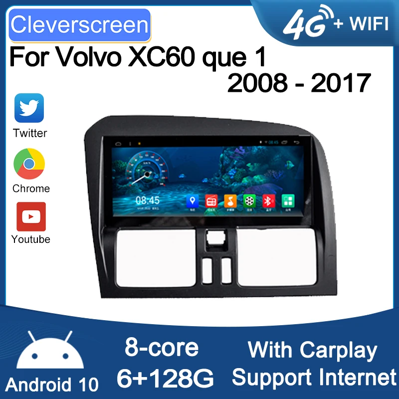 

6+128G For Volvo XC60 que 1 2008 - 2017 2din DSP Android Car Radio Stereo Multimedia Player GPS Navigation 2 din BT Carplay DVD