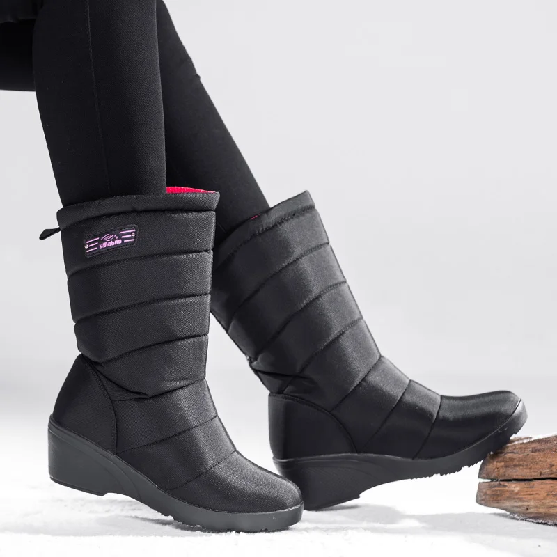 

Zapatos de alta calidad con suela gruesa para mujer, botas nieve cmodas e impermeables, talla 36-40, invierno, 2021