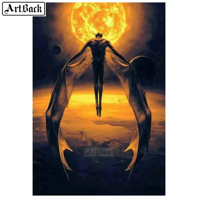 Алмазная живопись портрет крылья летучая мышь полная квадратная/круглая