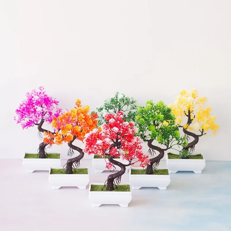 

Artificial Plants Pine Bonsai Small Tree Pot Plants Fake Flower Potted Ornament For Home Decoration Hotel Garden Desk Home Decor