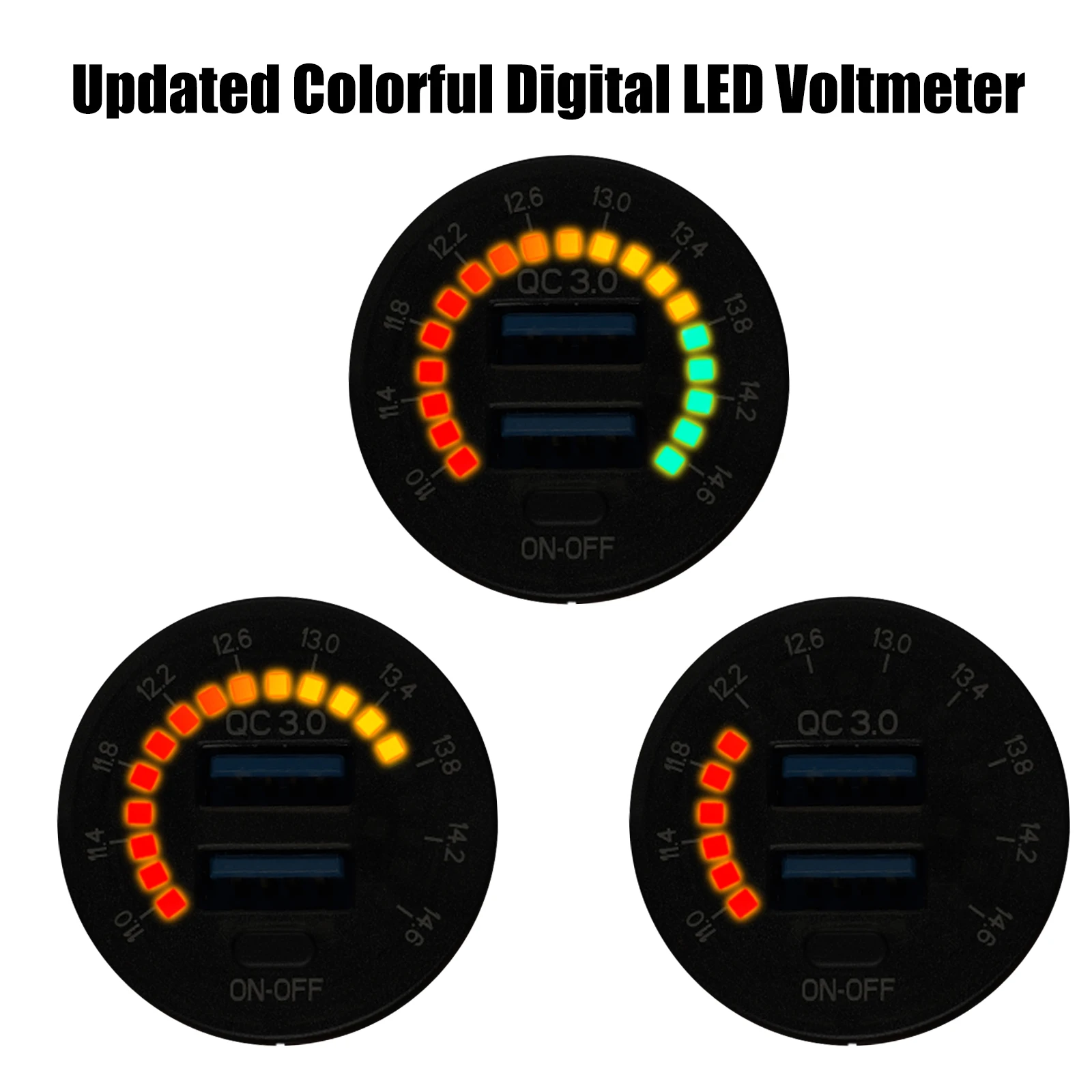 

W/ Digital Voltmeter Charger Waterproof Dual USB Accessories Motorcycles