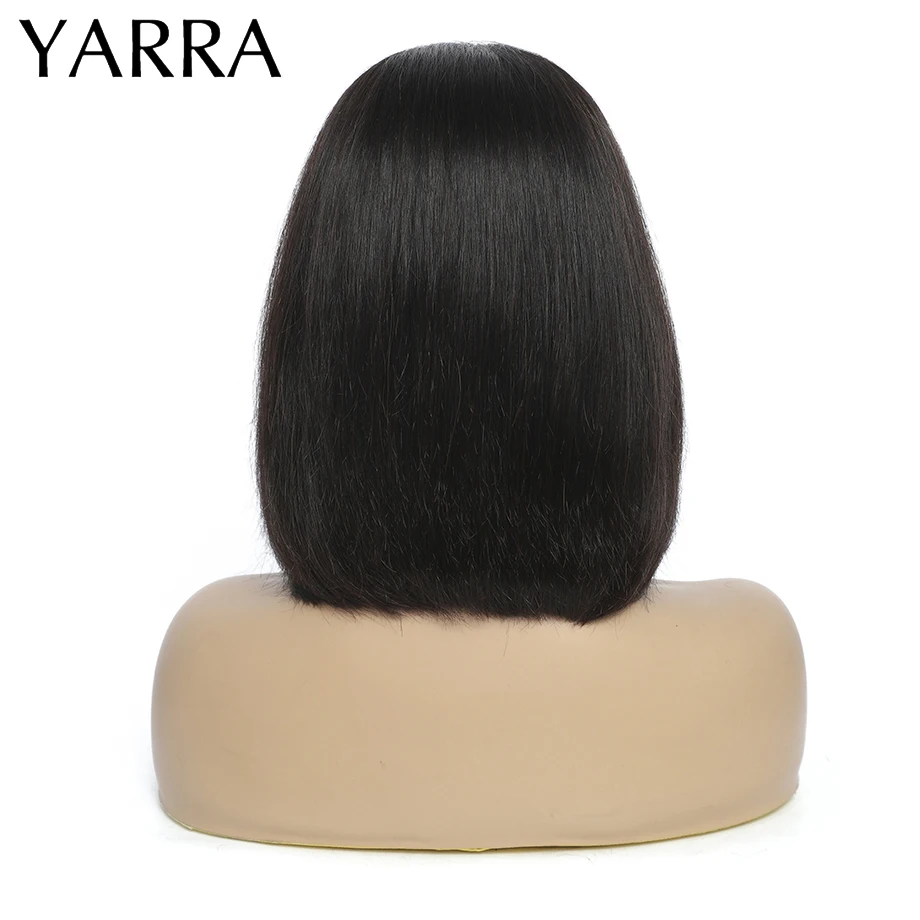 Женские бразильские прямые короткие обручи парики из натуральных волос без клея
