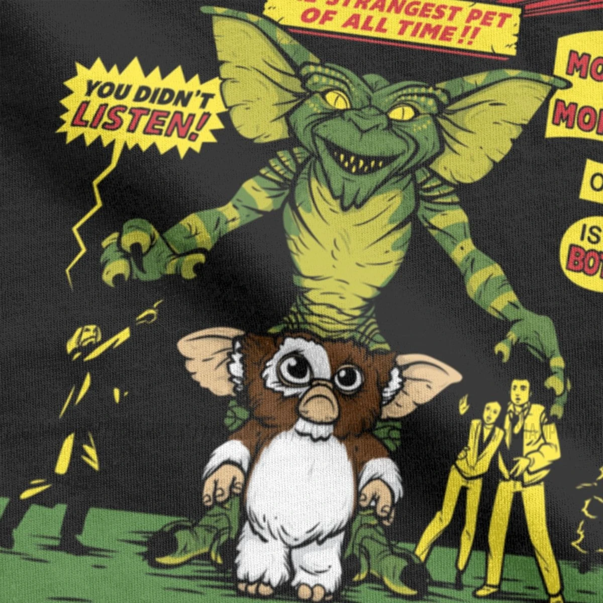 Веселая озорная футболка Gremlin Мужская с круглым воротником Gremlins Gizmo Monster 80s