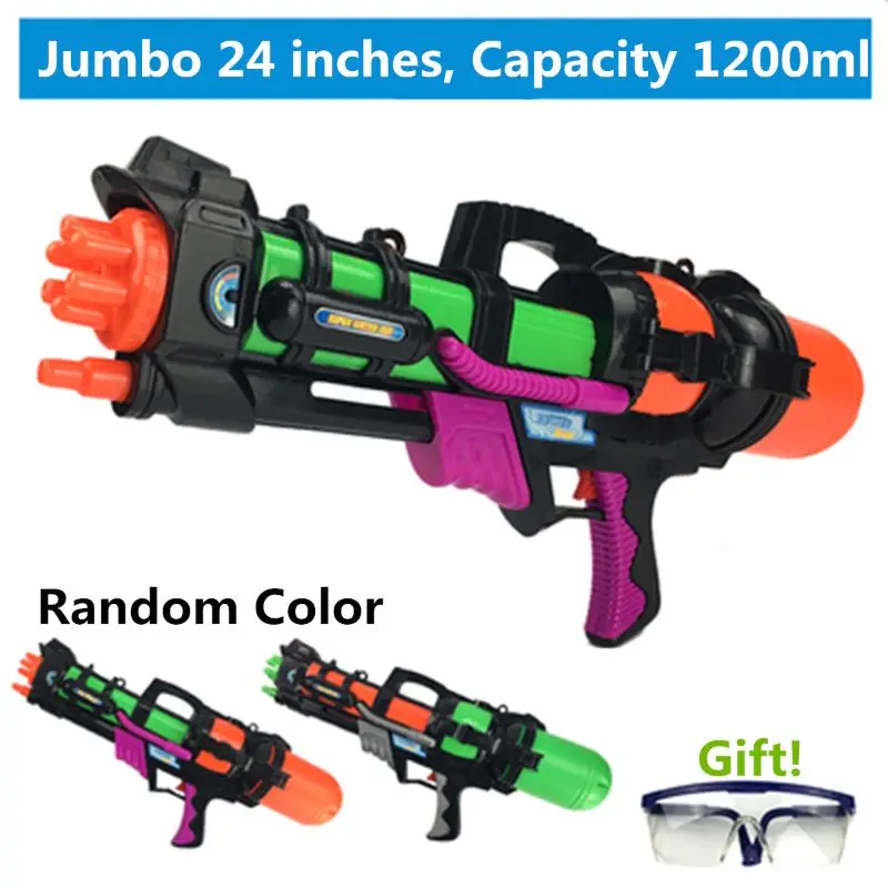 

24" Jumbo Blaster Water With Straps Kids Beach Squirt Toy Boys Favor Q0KB