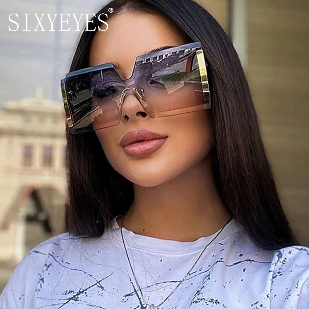

Fashion Square Sunglasses Women Vintage Brand 2022 Oversized Sun Glasses for Men Rivet One Piece Sunglases Gafas De Sol Mujer