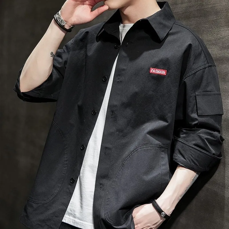 Новинка весны 2020 Брендовые мужские повседневные рубашки с длинным рукавом и