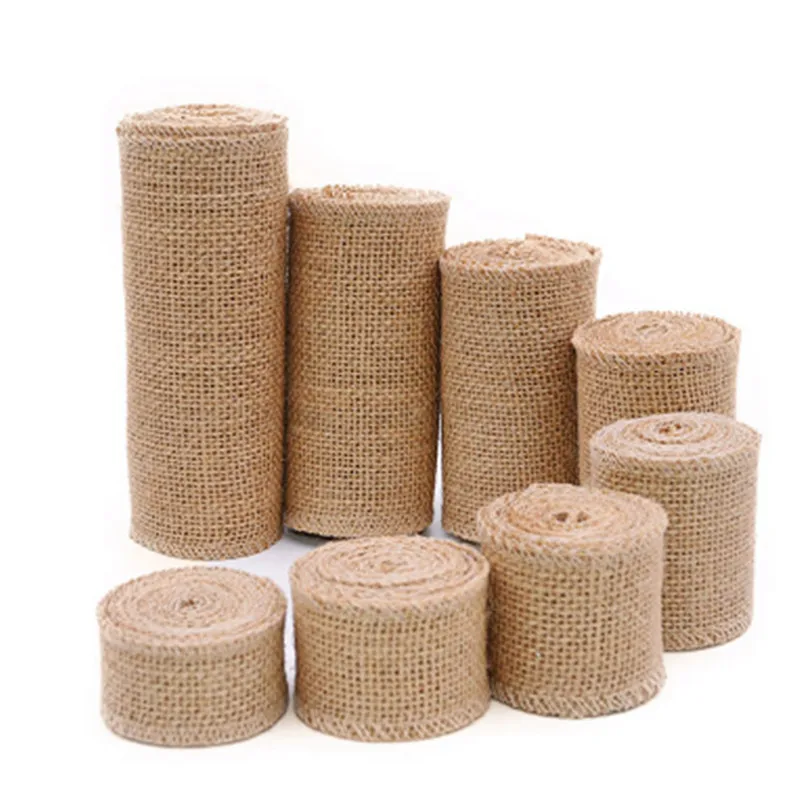 Свадебное украшение 1 м лента из натуральной джутовой мешковины в рулоне