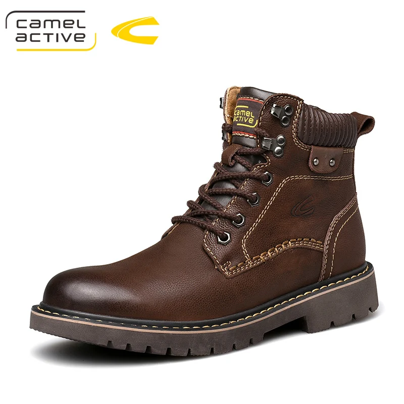 

Camel Active New Ankle Short Men's Boots Warm Boots Men Fashion Wild Retro Tooling Genuine Leather Boot Non-slip Boots