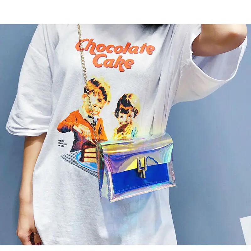 Женская сумка через плечо 2020 модная голографическая прозрачная сумка-мессенджер
