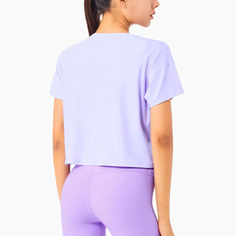 Новое поступление 2021 женская блузка для йоги Спортивная рубашка с коротким