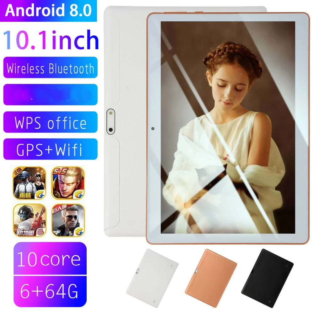 2021 Wi-Fi планшетный ПК 1280*800 IPS 10 дюймов десять Core 6G + 128G Android 7 1 Dual SIM подключается к